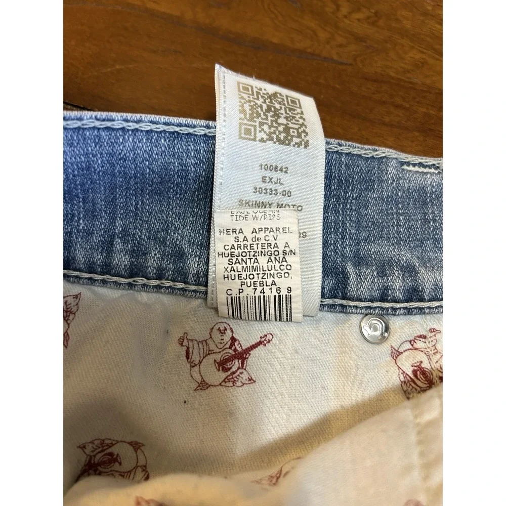 True Religion Skinny Moto Blue Jeans Mens 33x33 EUC
